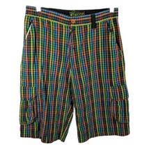 Mecca Y2K Colorful Mens Cargo Shorts Size 36 Long Loose Baggy Streetwear... - $59.40