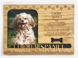 COCKER SPANIEL Dog Profile Laser Engraved Wood Picture Frame Magnet - $9.90