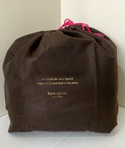 New Kate Spade Large Drawstring Dust Bag 19&quot;x 17&quot; Brown with Gold tone l... - £20.87 GBP