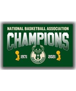Milwaukee Bucks Basketball 2X Champions 2021 Flag 90x150cm 3x5ft Best Ba... - £12.47 GBP