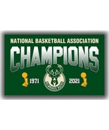 Milwaukee Bucks Basketball 2X Champions 2021 Flag 90x150cm 3x5ft Best Ba... - €13,95 EUR