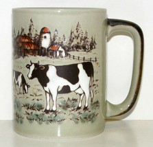 Vintage Mug/Coffee Cup Embossed Cows on Farm - £11.79 GBP