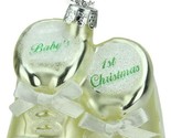 KURT ADLER NOBLE GEMS WHITE IRISH BABY SHOES 1st CHRISTMAS GLASS ORNAMEN... - £15.13 GBP