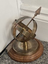 Nautical Brass Mini ARMILLARY Middle Sphere Astrolabe Globe Home/Office Decor - £35.01 GBP