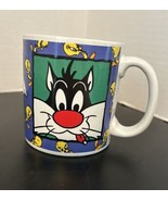 Vintage Looney Tunes Mug 1993 Sylvester Tweety Coffee Cup 12 oz WB Gibson - $175.95 MXN