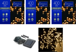 Christmas String Light Solar LED Micro/5mm 400-ct 134&#39; ft White Celebrat... - $94.04