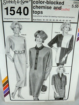 Stretch & Sew Patterns 1540 Color block dress blouse Bust sz 30-46 Uncut - £5.26 GBP