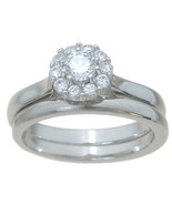 Womens Delicate 0.50 CT Wedding Band Engagement Ring Set Bridal Silver S... - €48,59 EUR