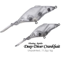 10PCS 6g/11.5g  Deep Diver Crankbait  Unpainted Bait Blank Fishing Lure ... - $9.50+