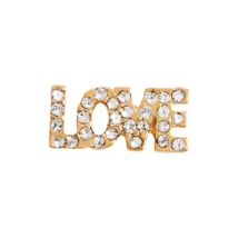 Origami Owl Charm (New) Gold Pave Love - Gold Letters W/ Crystals - £6.95 GBP