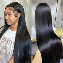 200% density HD lace skin melt straight human hair lace front wig - £279.77 GBP+