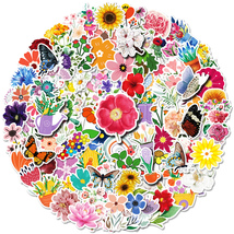 100pcs Flower Vinyl Decorative Stickers Decal for Laptop Water Bottle Lu... - $9.58