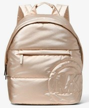 New Michael Kors Rae Medium Backpack Soft Quilted Polyester Rose Gold / ... - $112.01