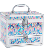 Girls Jewelry Box Organizer with Drawer &amp; Mirror, Mermaid Tail Style Loc... - £38.40 GBP