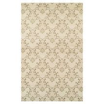 4&#39; X 6&#39; Beige Green and Brown Floral Vines Stain Resistant Area Rug - £49.25 GBP