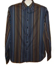 Paul La Fontaine Men&#39;s Black Striped Casual Cotton Shirt Size L Good Contition - £22.18 GBP