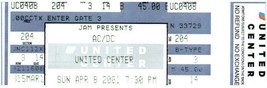 Vintage AC/Dc Ticket Stumpf April 8 2001 Chicago Illinois - $39.58