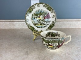 The Friendly Village Ice House Johnson Bros. Vintage  Tea Cup And Saucer Set - £11.51 GBP