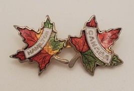 Hamilton Canada Twin Maple Leaf Lapel Hat Pin Pinback Colorful Souvenir Pin - £15.32 GBP