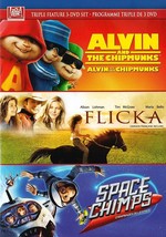Alvin and the Chipmunks / Flicka / Space Chimps (DVD, 2011, Triple Feature) - £6.73 GBP
