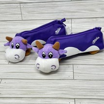 Milka Chocolate Purple Cow Plush Promotional Pouch Pencil Case Zipper Ca... - $19.77