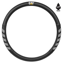 New Caterpillar 18&quot; Steering Wheel Cover for Semi Trucks Black with Grey Trim - $22.43