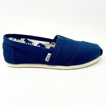 Toms Classics Navy Womens Slip On Casual Canvas Flat Shoes - £30.33 GBP