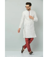 MENS KURTA &amp; PYJAMA SET FREE SHIPPING DRESS INDIAN ETHNIC PARTY WEAR Sil... - $40.96 CAD