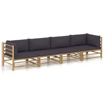 vidaXL Bamboo Outdoor Lounge Set - Medium Dark Grey - $12,103.69 MXN