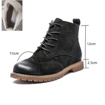 Women Shoes Spring Genuine Leather Female Short Boots Suede Women Booties Britis - £66.95 GBP