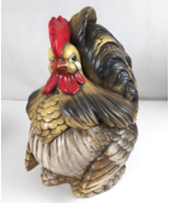 Vintage Mary Rowe Beautiful Hand Painted Rooster 11&quot; Cookie Jar - $39.59