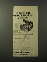 1953 RCA Victor Model 2ES38 Phonograph Ad - 3 Speed Victrola portable - £14.53 GBP