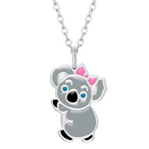 Koala with Pink Bow 925 Silver Necklace - £15.03 GBP