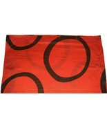 West Elm Copper Orange &amp; Brown Modern Circle Fabric Shower Curtain EUC - £10.20 GBP
