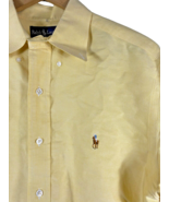 Ralph Lauren 16 / 34 Button Down Shirt Mens Yellow Embroidered Long Sleeve - £44.53 GBP