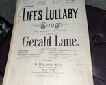 Life&#39;s Lullaby Gerald Lane 1895 Antique Sheet Music F8A - £6.92 GBP