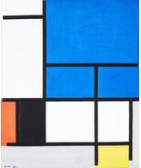 14275.Decor Poster.Room wall art design.Piet Mondrian painting.Red blue yellow - $16.20 - $54.00