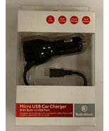 Micro USB Car Charger w/ Built-in USB Port &amp; Micro USB Cable Smart Dual ... - £7.95 GBP