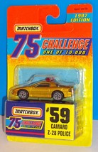 Matchbox 1997 Edition 75 Challenge Gold #59 Camaro Z-28 Police - $10.00