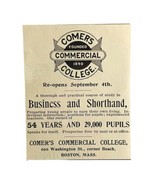Comer&#39;s Commercial College 1894 Advertisement Victorian Boston Mass 3 AD... - $27.56 CAD