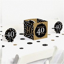 Golden Milestone: 40th Birthday Party Table Centerpiece Kit - Adult Gold Decorat - $54.44