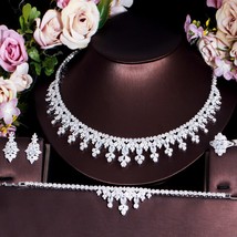 Onia pave luxury engagement costume jewelry sets for brides wedding banquet accessories thumb200