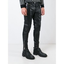 Leather Pants Men Soft Black Lambskin Real Leather Sexy Trouser Style - £117.98 GBP