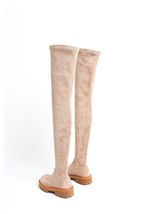 Woman‘s New Over The Knee Boots Genuine Leather Zipper Elasticity Flat-Bottomed  - £130.26 GBP