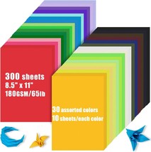 300 Pieces Of Colored Cardstock In Bulk, Measuring 8 ½5&quot; X 11&quot;. Includes 30 - £31.24 GBP