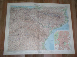 1956 Vintage Map Northeastern Spain Catalonia Basque Country / Scale 1:1,250,000 - £31.40 GBP