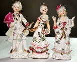 Antique Japanese Hand Painted Porcelain Figurines Colonial Dancing Music... - $59.99