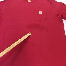 Carhartt K126 637 Original Fit Men's 2XL Red Cotton Pocket Long Sleeve T-Shirt image 3