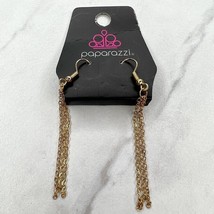 Paparazzi Gold Tone Tassel Dangle Earrings Pierced Pair - £5.54 GBP