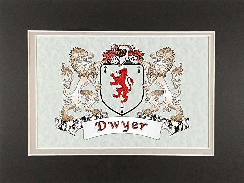 Dwyer Irish Coat of Arms Print - Frameable 9&quot; x 12&quot; - $24.00